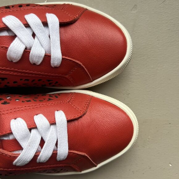Ziera Denver Red Leather Laser Die Cut Hole Sneaker Shoes Women EU 36 FF US 5.5 - Picture 7 of 16